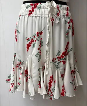 Selfie Leslie White Floral Skirt thumbnail 1
