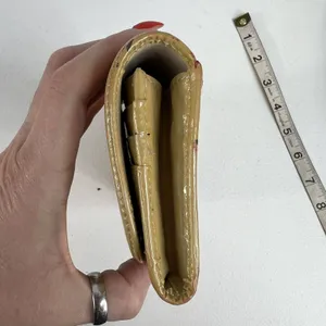 Coach Kristin Envelope Yellow Patent Leather‎ Flap Wallet Clutch ID Checkbook thumbnail 13
