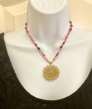 Large Pendant Necklace Pink thumbnail 1