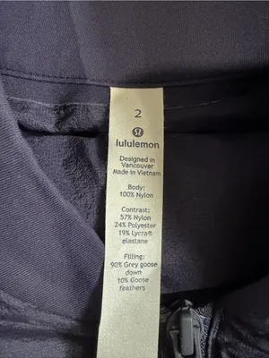Lululemon Down For It All Vest Navy Blue Size 2 Puffer Running Vest thumbnail 3