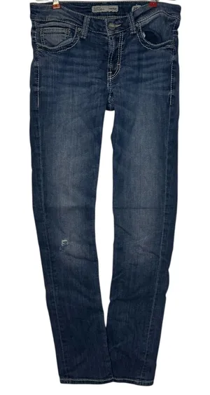 Buckle Women's Jeans Distressed Payton Skinny Hi-Rise Stretch Denim Navy Blue 28L‎ thumbnail 1