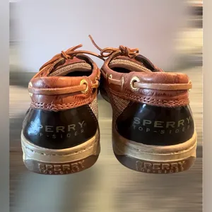 SPERRY Leather Loafers Topsider Women's Shoes Tan Low Top Nautical Size 7M thumbnail 3