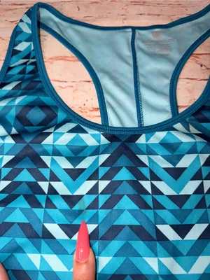 Old Navy | Blue Geometric Racerback Tank Top thumbnail 2