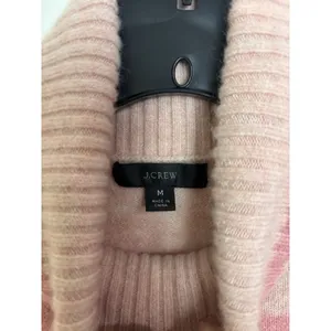 J Crew Supersoft Pink Striped Merino Wool Alpaca Blend Turtleneck Sweater M thumbnail 7