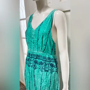 RAGA Maxi Tiered Floral Dress Somewhere in Paradise Turquoise Boho Festival A1 thumbnail 9