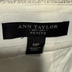 Ann Taylor Petite Pencil Skirt Beige Tweed Lined Fringe Hem‎ Career Size 0P thumbnail 8