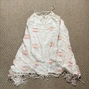 Billabong Asymmetrical Dress in Cream and Pink thumbnail 1
