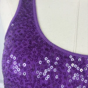 Express vintage Y2K purple sequin tank top thumbnail 3