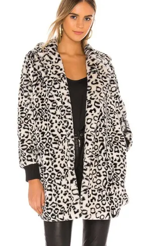 Jack by BB Dakota Top Cat Faux Fur Animal Leopard Coat thumbnail 1