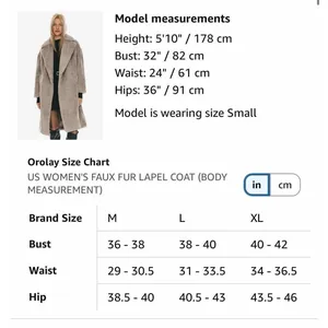 Orolay Women's Fuzzy Fleece Winter Jacket Faux Fur Lapel Coat XL thumbnail 5