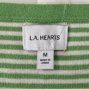LA Hearts Green White Striped Knit Crop Tank Top V-Neck Camisole‎ Medium thumbnail 6