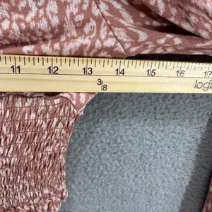 Urban Outfitters L Y2K Boho Crop Top Smocked Tie Front Long Sleeve‎ Fairy Grunge thumbnail 4