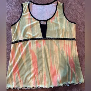 Multi color sleeveless shell blouse Yellow Size XL thumbnail 2