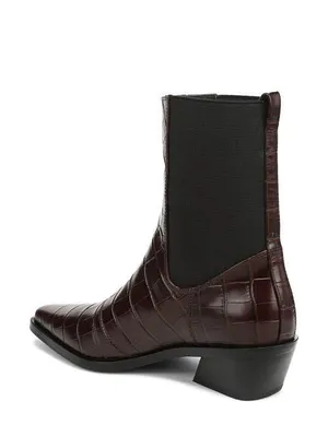NEW Nordstrom Ainsley Croc-Embossed Brown Chelsea Ankle Boot 8.5 thumbnail 3