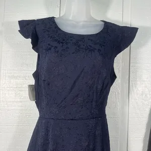 Lulus Navy Flutter Sleeve Open Back MIDI Size XL NWOT thumbnail 3