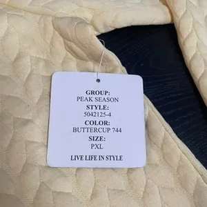 Onque Casual Women Petite XL Yellow Quilted Zip Up Jacket Mock Neck 5042125-4 thumbnail 3