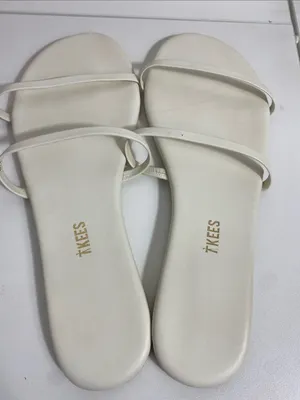 TKEES Cream Double-strap Minimal Slide Sandals Size 11 US thumbnail 8