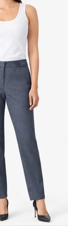LOFT Women's Straight-Leg Dress Trousers in Slate Gray thumbnail 1