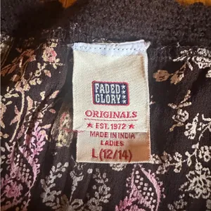 Vtg Y2K faded glory boho Fairycore brown paisley babydoll tank, size L thumbnail 6