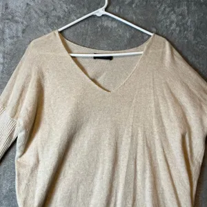 Twinset Sz M Oversized V Neck Sweater Wool Angora Hair Blend Women's‎ thumbnail 2