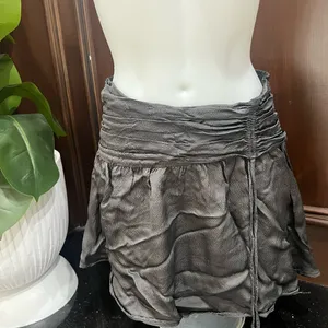 Aerie Gray Skorts with Ruched Waistband and Flowy Silhouette thumbnail 5