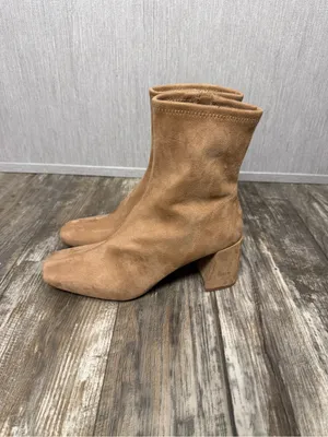 a new day Tan Block Heel Faux Suede Ankle Booties Size 9.5 thumbnail 9