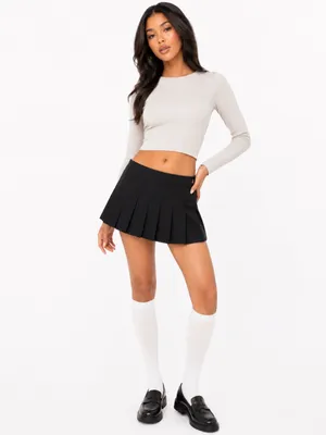 Forever 21 Ribbed Gym Fitness Cropped Stretchy Long Sleeve Tan Top Sz Small thumbnail 2