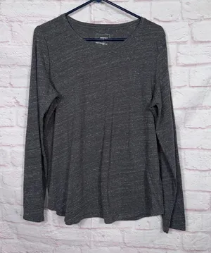 Sonoma The Everyday Tee Women’s Large Gray Long Sleeve Casual Basic Top thumbnail 1