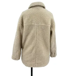 Madewell Sherpa Walton‎ Shirt-Jacket Cream Ivory Button Down Size XS thumbnail 8