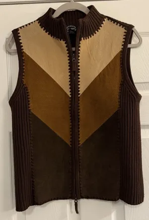 Designer Studio Originals Vest Womens MED Genuine Leather‎ Rodeo Western Cowgirl thumbnail 1