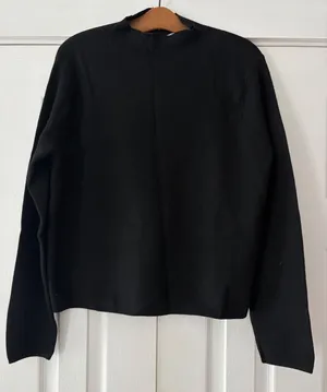 Mango MNG Black Mock Neck Long Sleeve Sweater NWT Size L 77085636 thumbnail 1