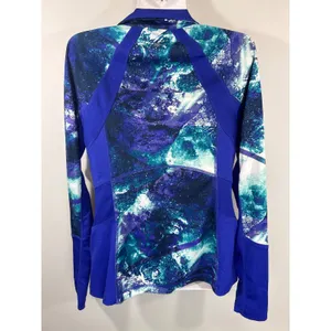 Tek Gear DryTek Womens Small‎ Blue Purple Galaxy Print Quarter Zip Pullover Top thumbnail 7