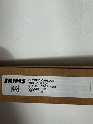 SKIMS‎ Team USA Olympic Signature Swim Triangle Bikini Top Red M Paris 2024 thumbnail 8
