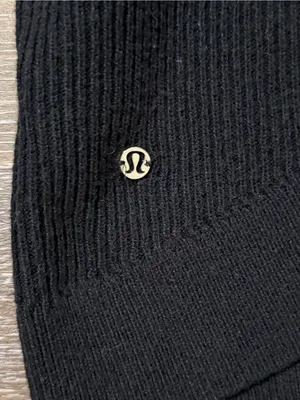 Lululemon Reversible Crossover Ribbed Wrap Sweater Black Large thumbnail 3