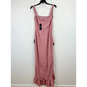 Lulus Immaculate Excellence Pink Sleeveless Ruffled Tulip Maxi Dress Medium NWT thumbnail 11