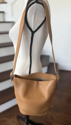 Coach Legacy Soho Tan Leather Bucket Hobo Crossbody Bag (Markings) thumbnail 1