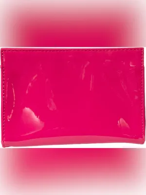 Yves Saint Laurent YSL Beauté Hot Pink Patent Cosmetic Pouch Makeup Bag clutch thumbnail 4