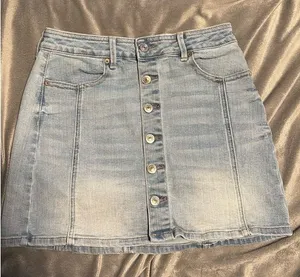American Eagle Outfitters Button Skirt Jean thumbnail 1