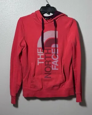 The North Face Women Orange Hoodie Sweater‎ Jacket Pullover Size XS. thumbnail 1