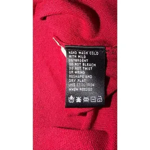 August Silk Heritage Sweater Red Black Velvet Mesh Mock Neck M thumbnail 5