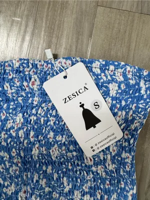 Zesica Blue Floral Strapless Smocked Maxi Dress - NWT thumbnail 3