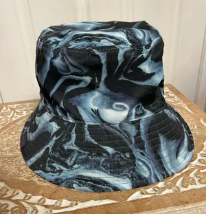 Swirl Pattern Bucket Hat in Blue and Black thumbnail 1