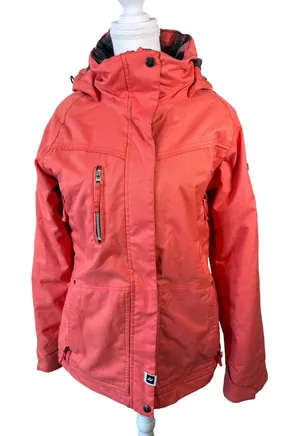 Ride‎ Snowboards Women Ski Snowboard Jacket Coral Plaid Lined Medium Waterproof thumbnail 1