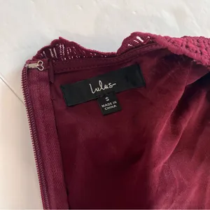 Lulus Angel in Disguise Burgundy Lace Chiffon Flare Skater Dress SMALL‎ thumbnail 10