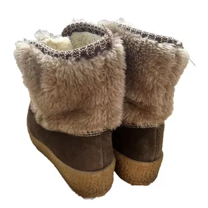 Vintage Snowland Faux Fur‎ Wedge Rubber Heal Lace Up Retro Women's 6 thumbnail 2