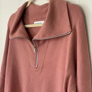 Abercrombie & Fitch Dark Rose Soft A&F Collection 1/4 Zip Sweater ~ Size S thumbnail 3