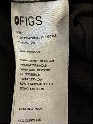 FIGS Black Technical Collection Catarina Scrub Top Women’s Size L V-Neck 2-Pocke thumbnail 8