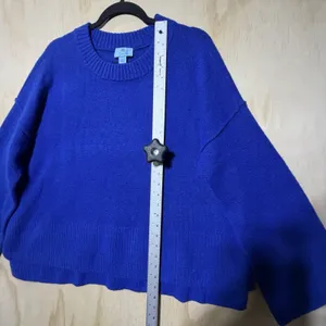 CeCe Blue Sweater Womens Large Knit Pullover Crewneck‎ Soft Cozy Top thumbnail 5