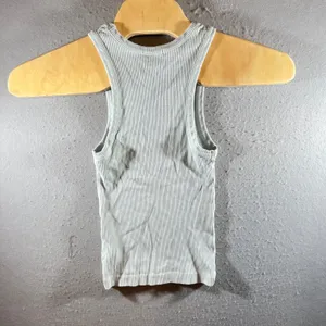 1060 | AGOLDE Minimalist Ribbed Racerback Scoop Neck Tank Top Mint Cream Women S thumbnail 2
