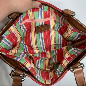 Fossil red‎ canvas handbag thumbnail 6